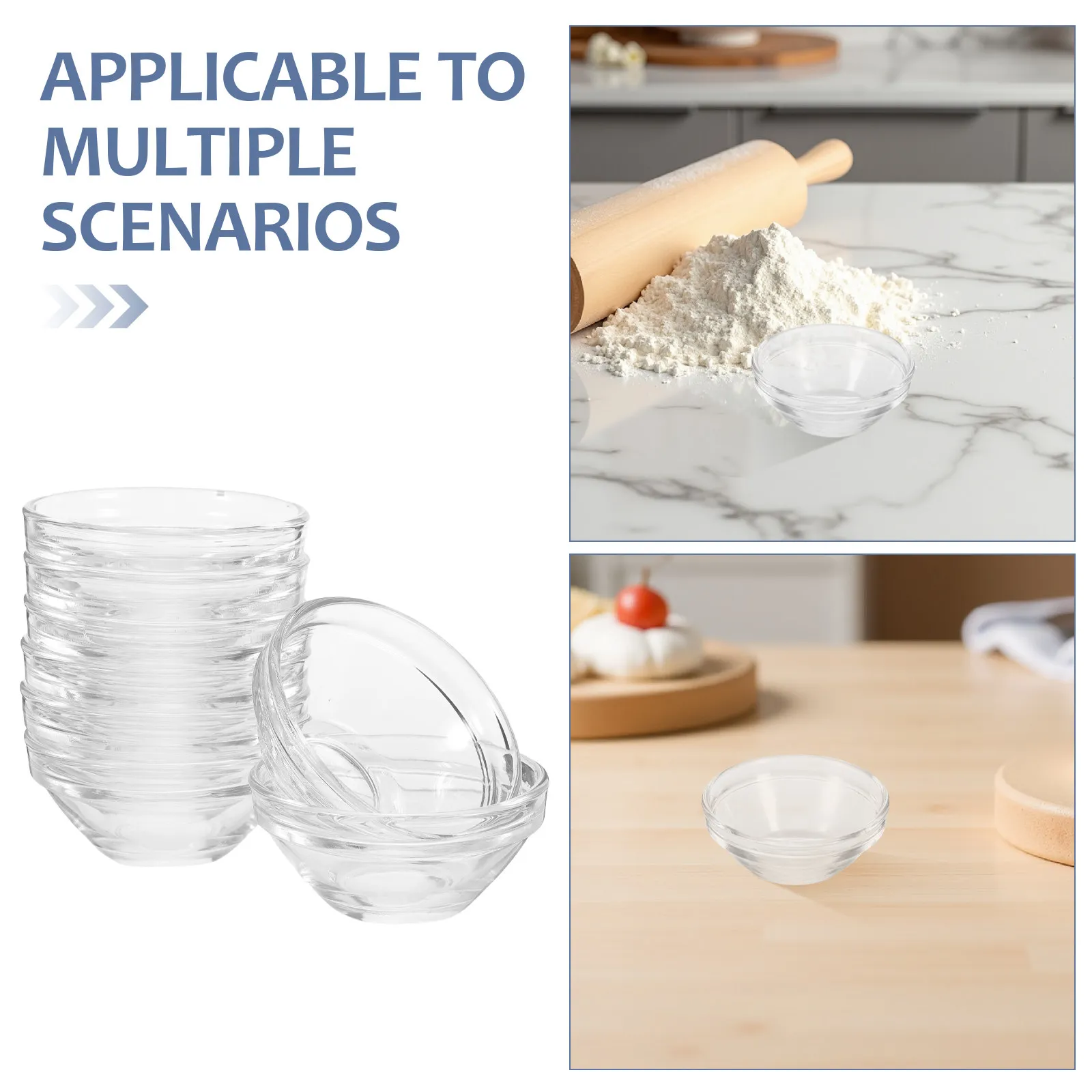 10Pcs Glass Bowls Set Small Clear Dessert Bowls Perfect for Pudding Ice Cream Dipping Sauce Condiment Serving Dish view 6