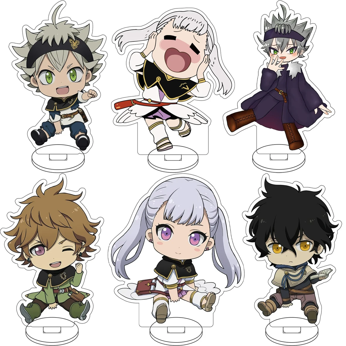 

10CM Anime ‌Black Clover Cos Asta Yuno Grinbellor Noell Silva Finral Roulacase Figure Acrylic Stand Cute Ornaments Chrismas Gift