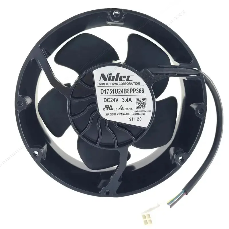 

W D1751U24B8PP363 17251 172X172X51MM 24 В 3,40 А D1751U24B8PP366 17,2 см 4-проводной охлаждающий вентилятор