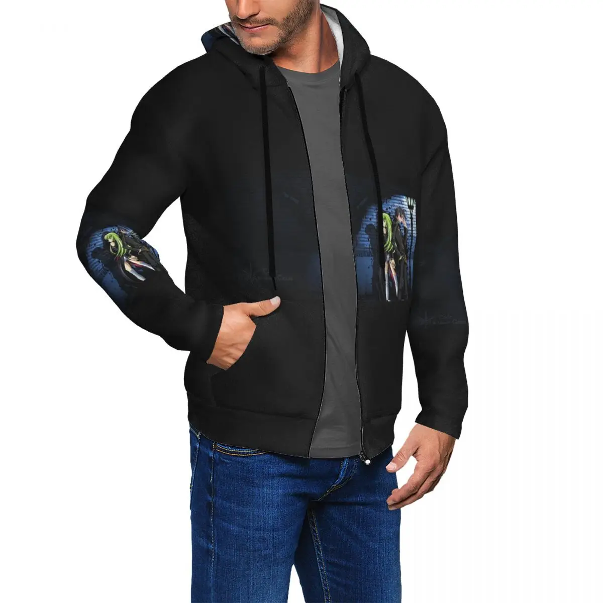 Code Geass Anime Zipper Hoodies Hip Hop Pullover Autumn Winter Men Women Sweatshirt Long Sleeve Tops