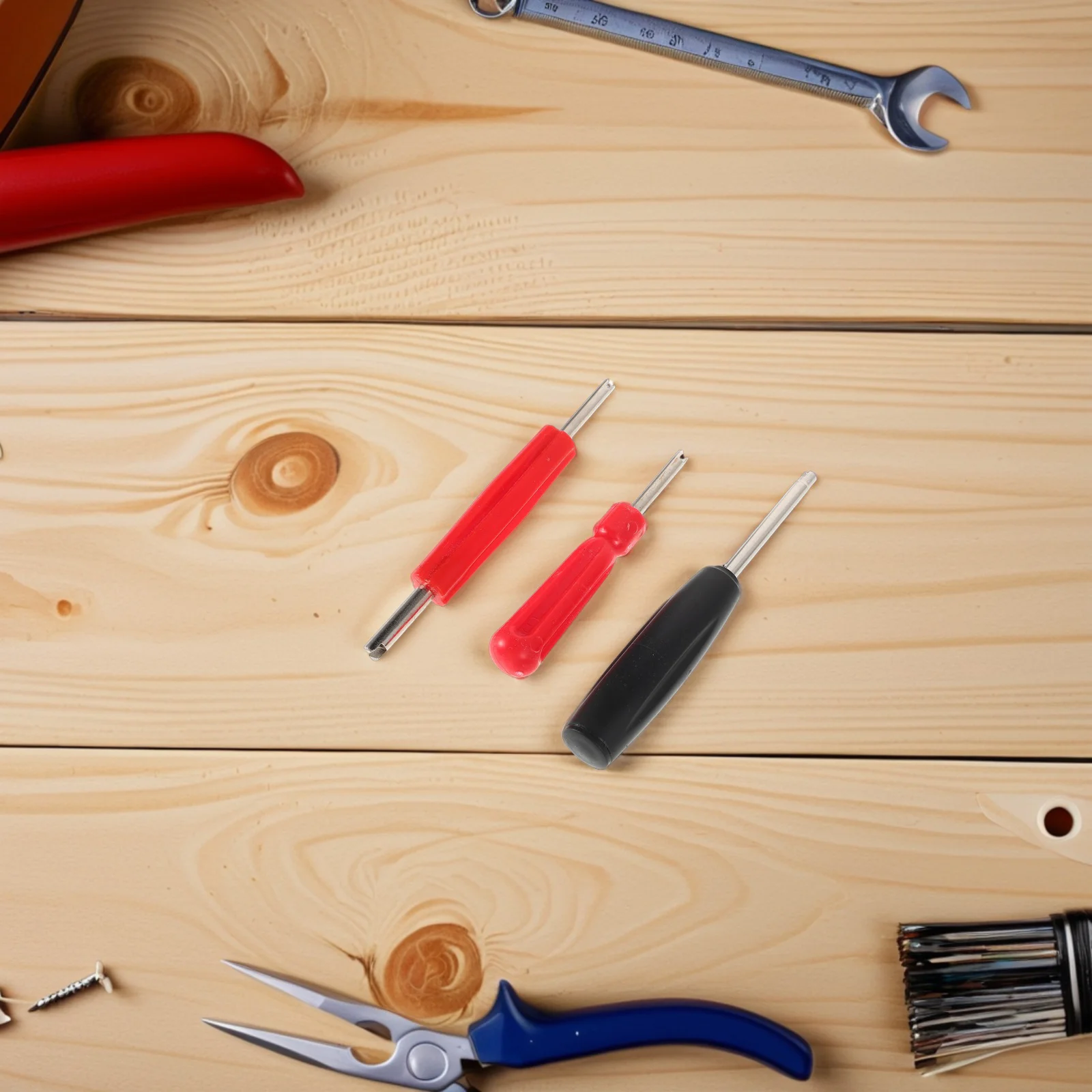 

3pcs Stem Core Remover Tool Multifunctional Tire Repair Valve Tool For Hvac Air Conditioning Systems Valve Wrench