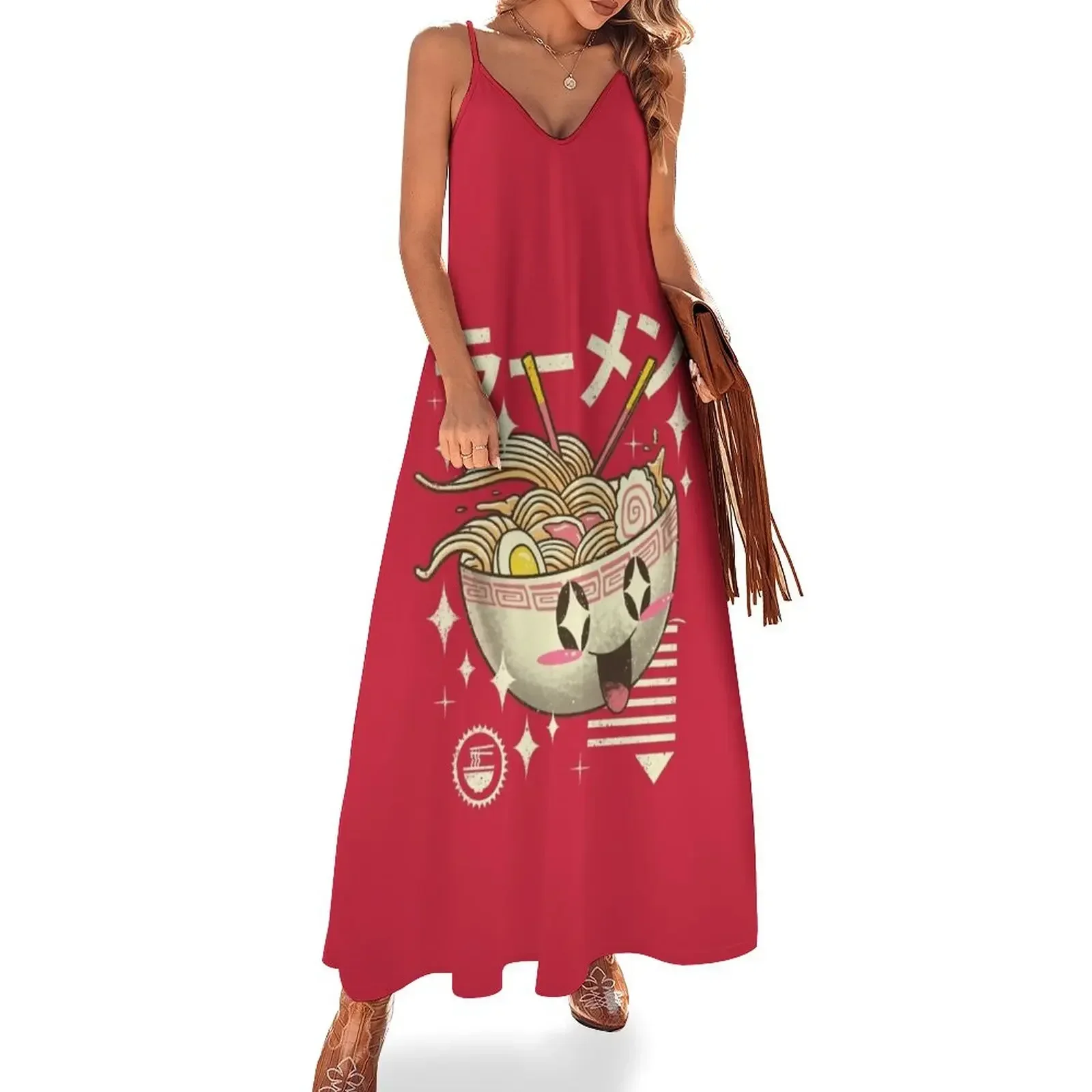 Kawaii Ramen Sleeveless Dress Dress vintage women dress women's evening 2024