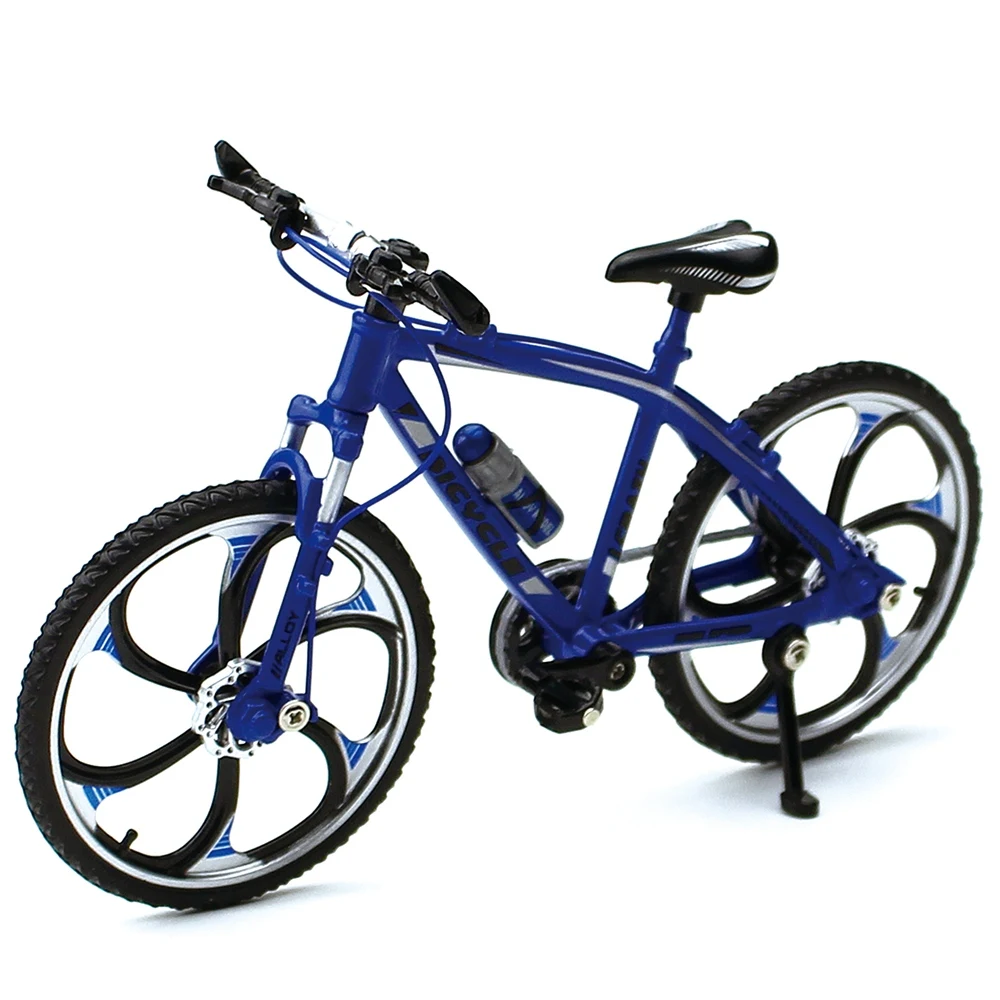 Mini modèle de vélo de doigt en alliage pour garçons, jouet de course, simulation créative, ensemble de vélo de montagne en métal, jouets de collection, bleu