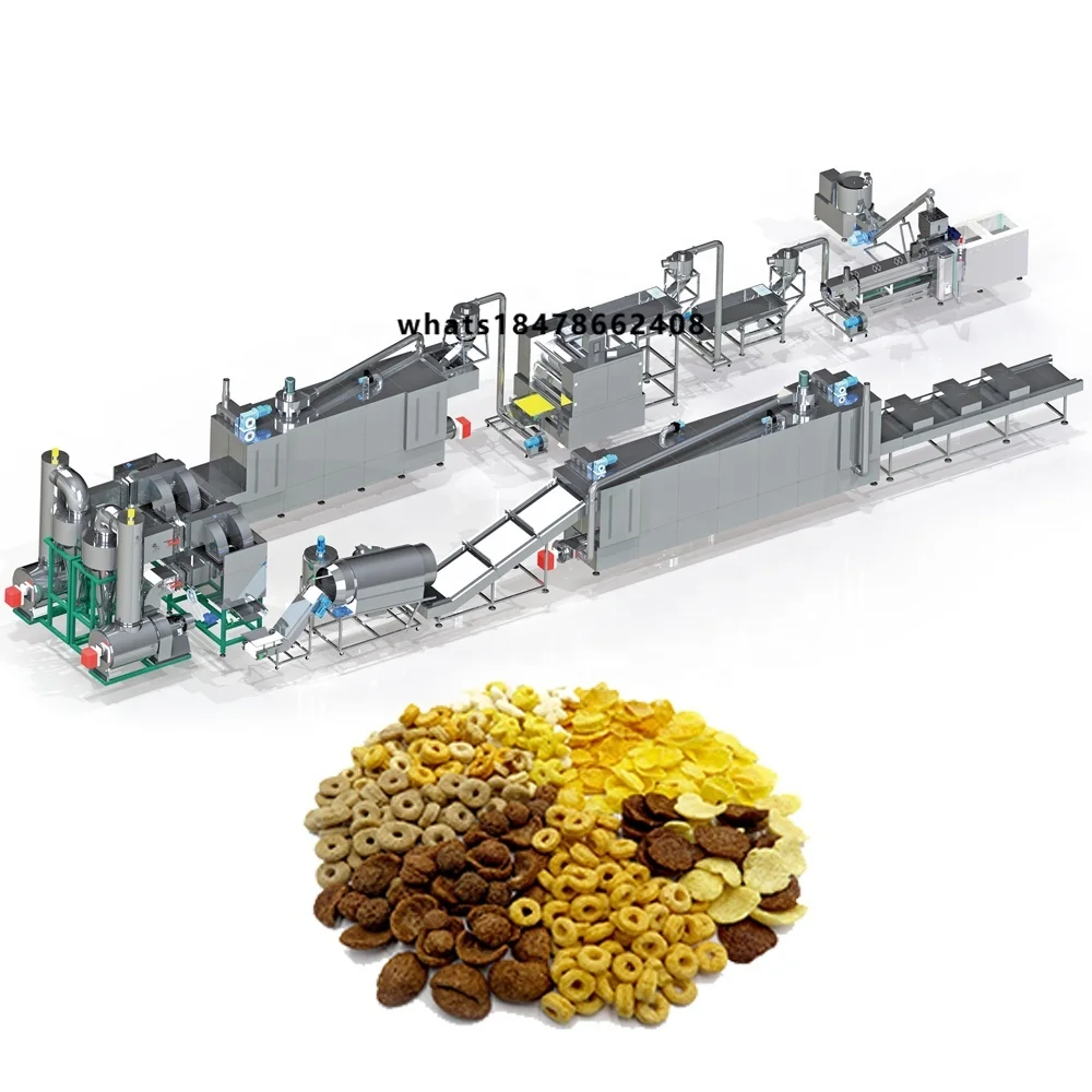 Máquina Automática para Hacer Cereales de Desayuno y Granola, Línea de Producción Compacta de Hojuelas de Maíz para el Procesamiento de Granos de Desayuno