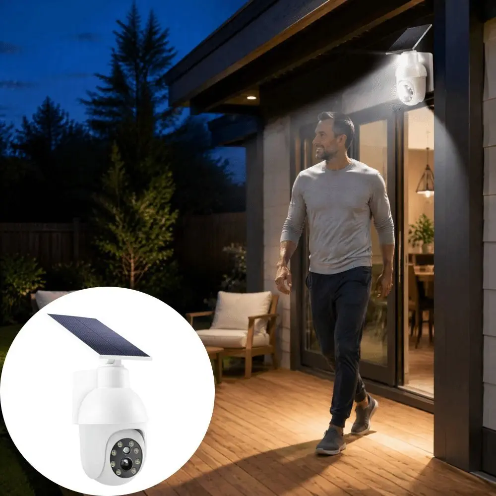 Solar Powered Solar Fake Security Camera PIR Infrared Sensor Rotatable Solar Surveillance Sensor Light Motion Sensor
