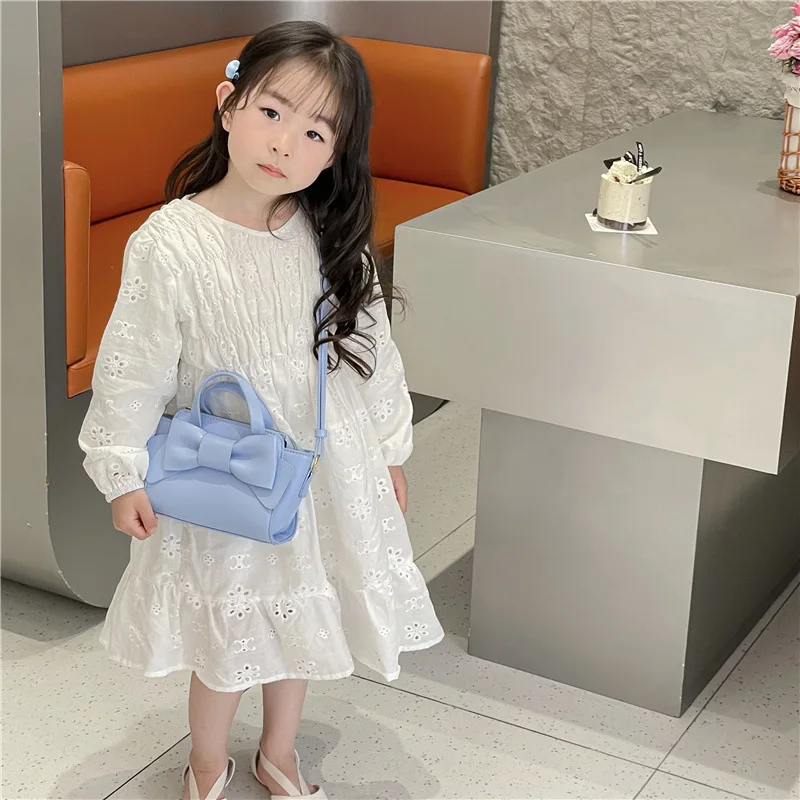 Bow shaped children handbag fashionable solid children crossbody bag for women children messenger bags сумка женская bolsa 2024