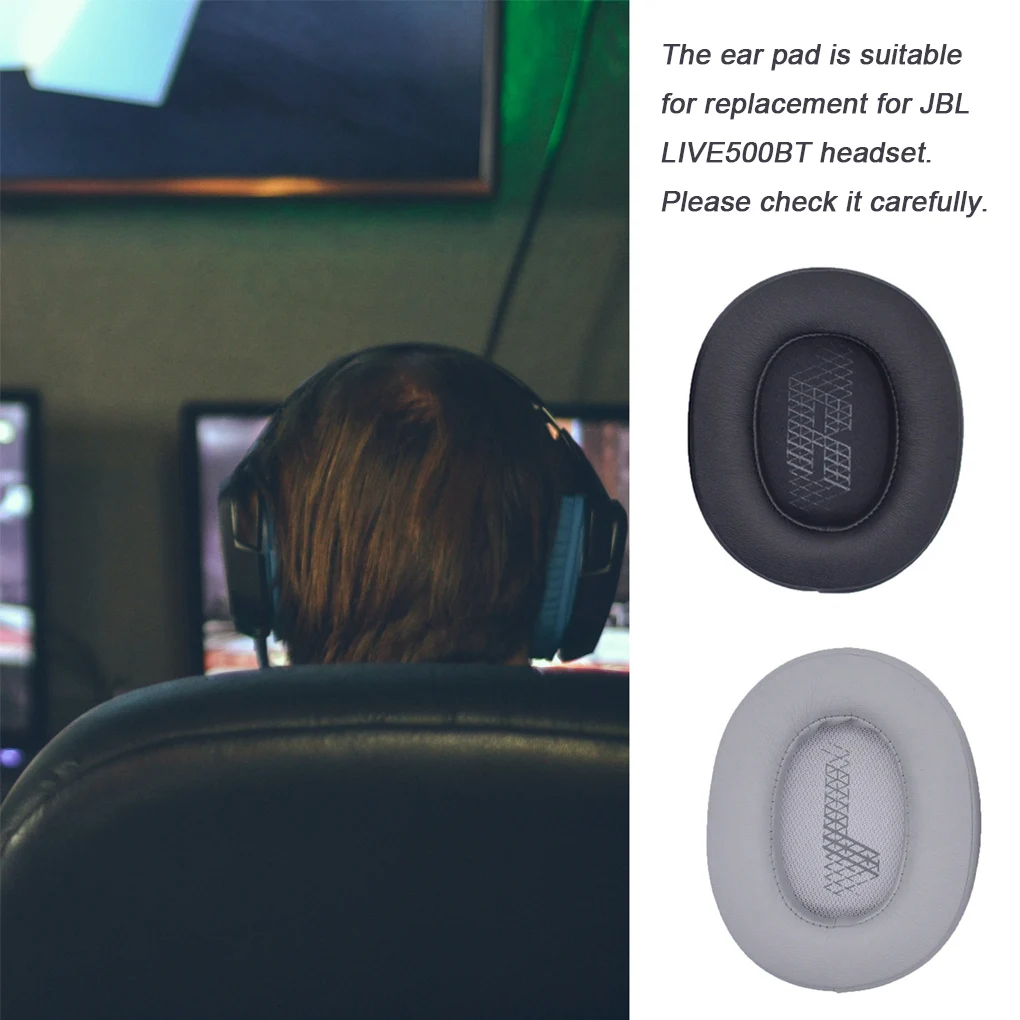 Ear Pads Cushions Gaming Leather Earpads Breathable Sleeve Earmuff Earphones Replacement for JBL LIVE500BT Headset