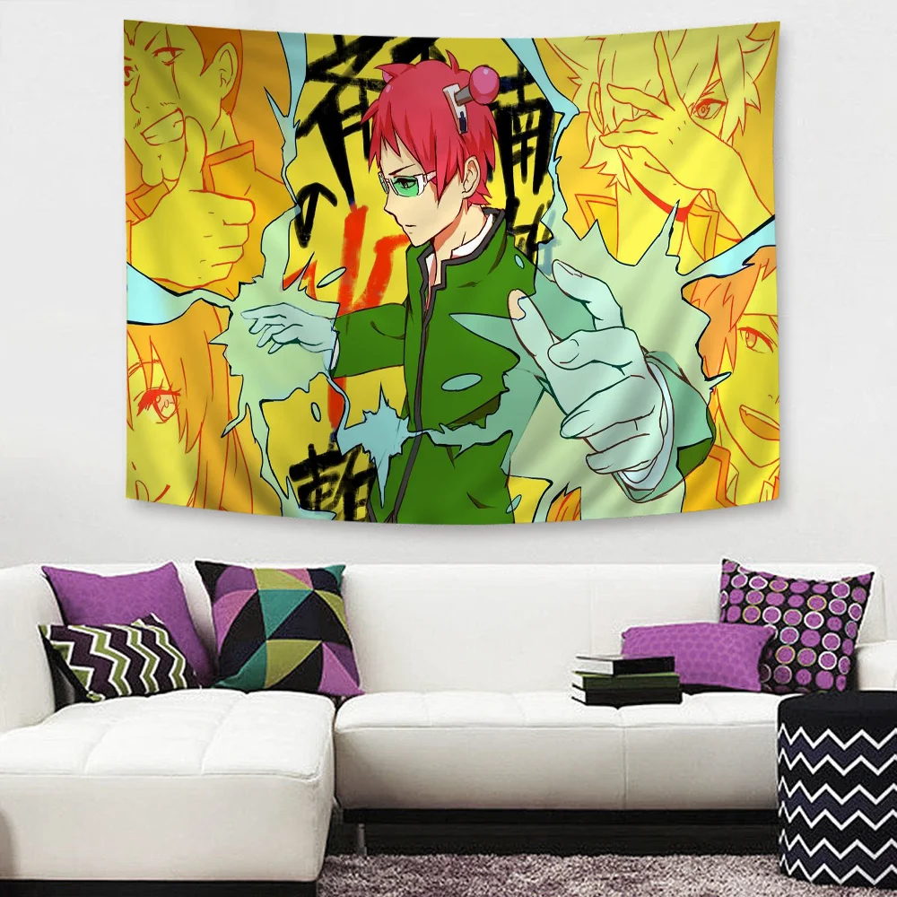 The Disastrous Life of Saiki K Anime Tapestry Hanging Tarot Hippie Wall Rugs Dorm Wall Hanging Sheets