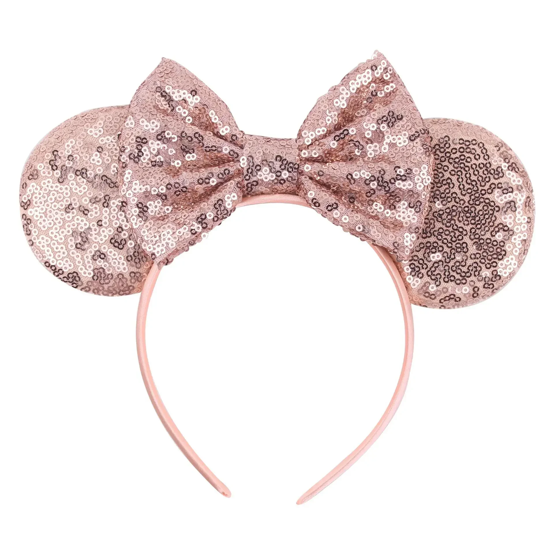 Disney-Mulheres Leopard Print Headband, Mickey Mouse Ear, lantejoulas Bow Hair Accessories, meninas, crianças, adultos, Festival, Festa, Hairbands