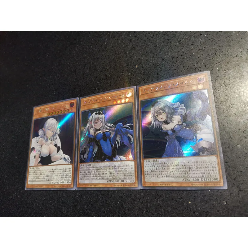 3PCS Yu-Gi-Oh! Starry Dream Pavilion Anime New DIY Beautiful Girl Card Four types of flashes Card Game Collection Card