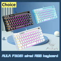 AULA F3061 Wired Keyboard Simple and Portable 61 Keys RGB Backlight Laptop Desktop E-Sports Gaming Keyboard,gaming accessories