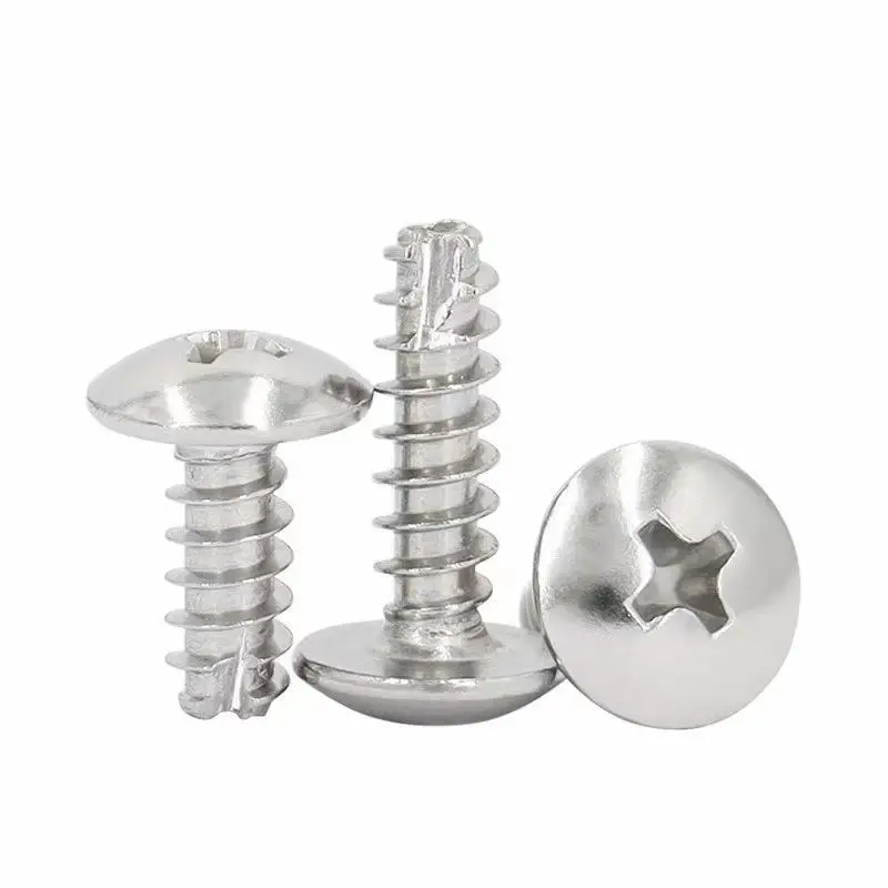20~200Pcs M2 M2.3M2.6M3M3.5 M4 M5 304 Stainless Steel Phillips Recessed Truss Head Self-tapping Screw Round Head Mushroom Screws