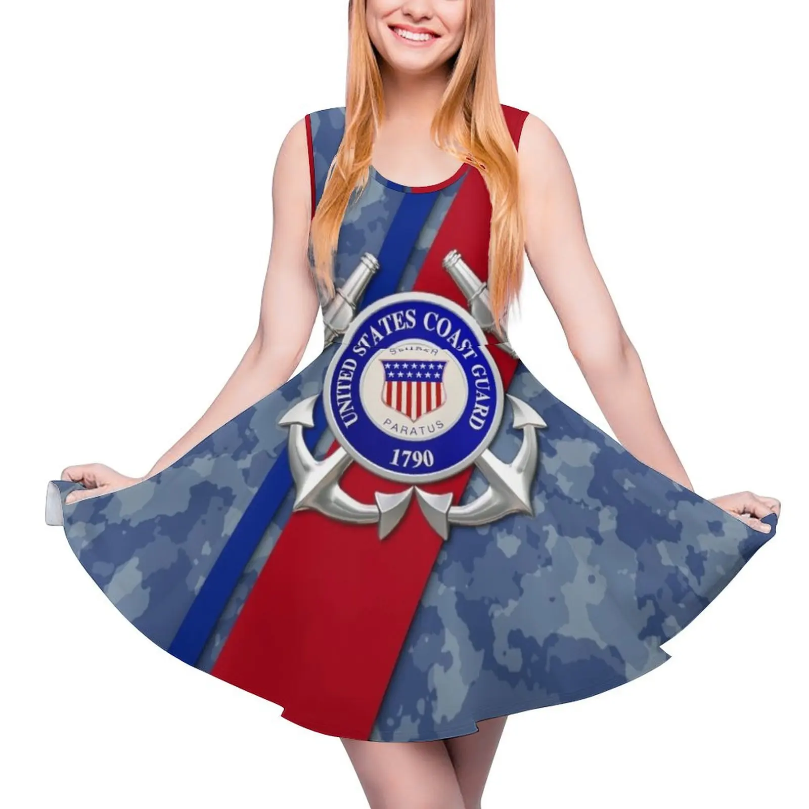 

US Coast Guard Sleeveless Dress purple dress birthday dresses for women Dresses gala Dress vintage