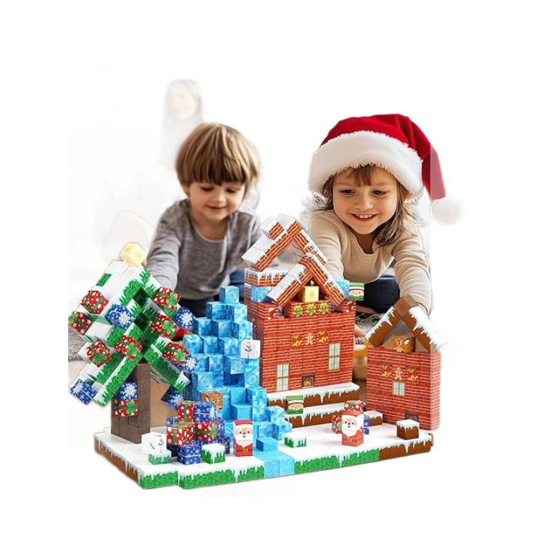 인기 판매 자석 블록 게임 마인 마그넷 월드 장난감 소년 소녀용 STEM 몬테소리 감각 큐브 게임 장난감 선물