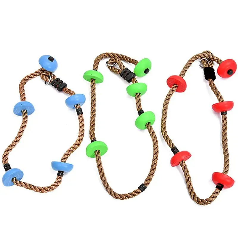 Cuerda de escalada colorida con plataformas, asiento de columpio de disco, juego de patio de juegos al aire libre, accesorios, Columpio de juguete de casa de árbol, juego de columpio