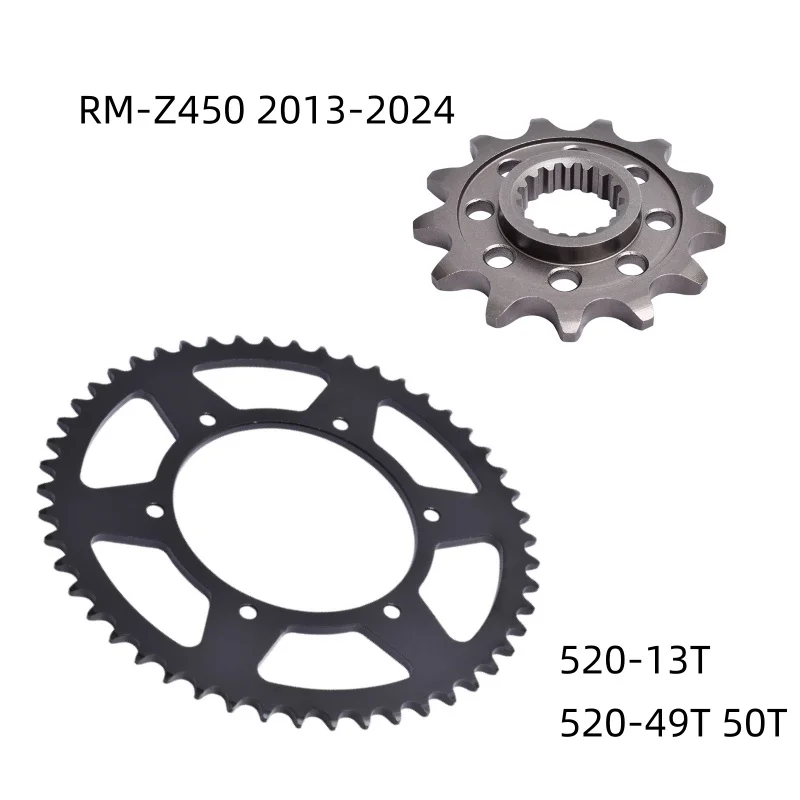 520-13T 49T 50T Front Rear Star Gear Sprocket for KAWASAKI RMZ450 RMZ RM-Z 450 L3 L4 L5 L6 L7 L8 L9 M0 M1 M2 M3 M4 2013-2024