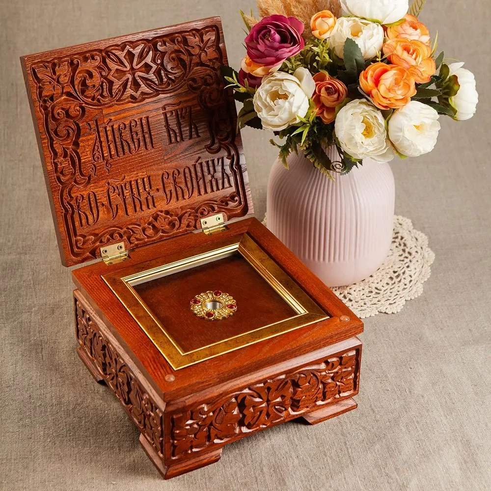 

Personal Relic Chest Protective Case With Gold Religious Products Orthodoxy Supplies Alloy Cross Manufacturers Direct Sales