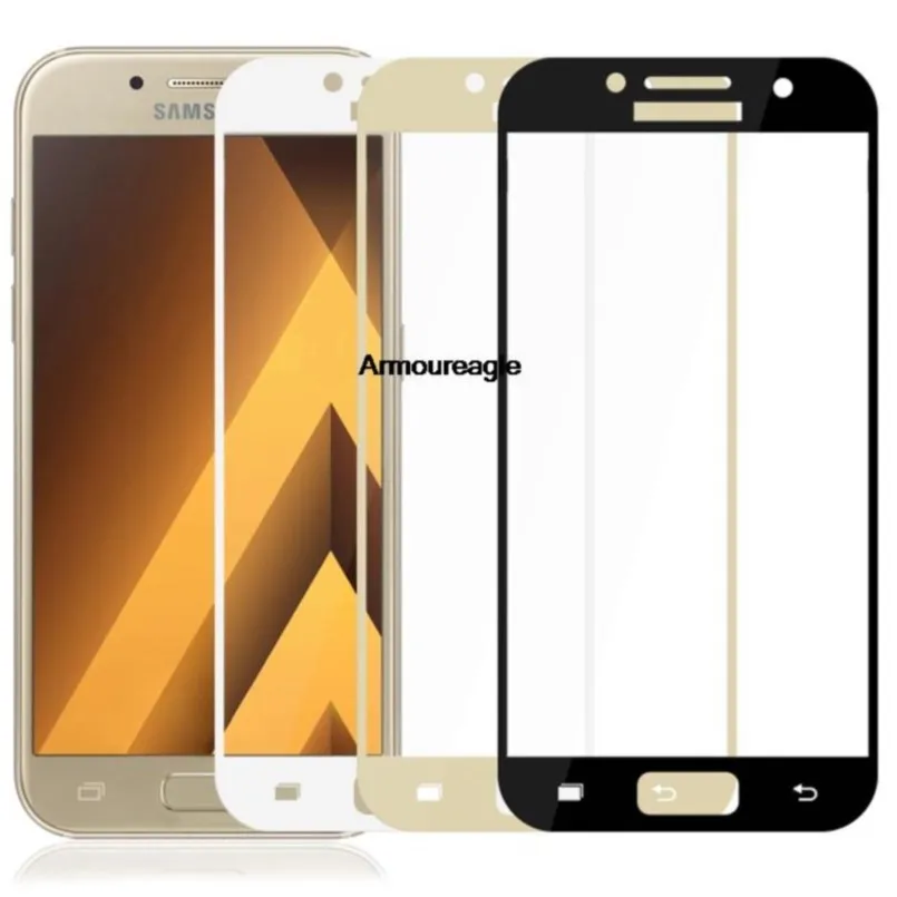 for samsung galaxy a5 2017 tempered glass safety 3d full screen cover black gold screen protector film for a520f sm-a520f