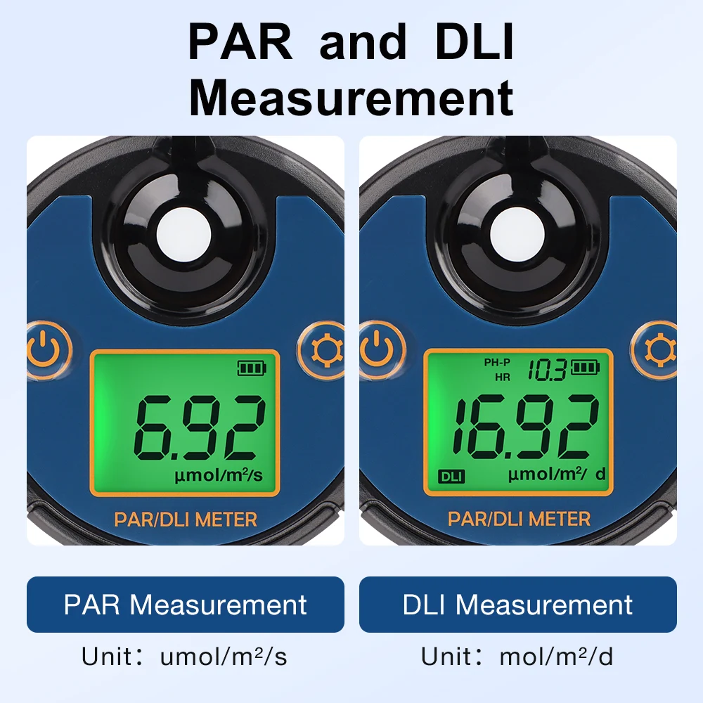 Waterproof  Plant Growth PAR DLI Meter LCD Display Light Energy Meter Quantum Tester with Data Export for Greenhouse Hydroponic