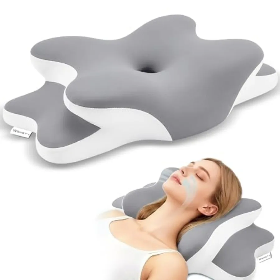 

Sleep Apnea Pillow with Neck Pain and Snoring Relief-Orthopedic Cervical Pillow, Ergonomic Contour Memory Foam Pillow for Side,