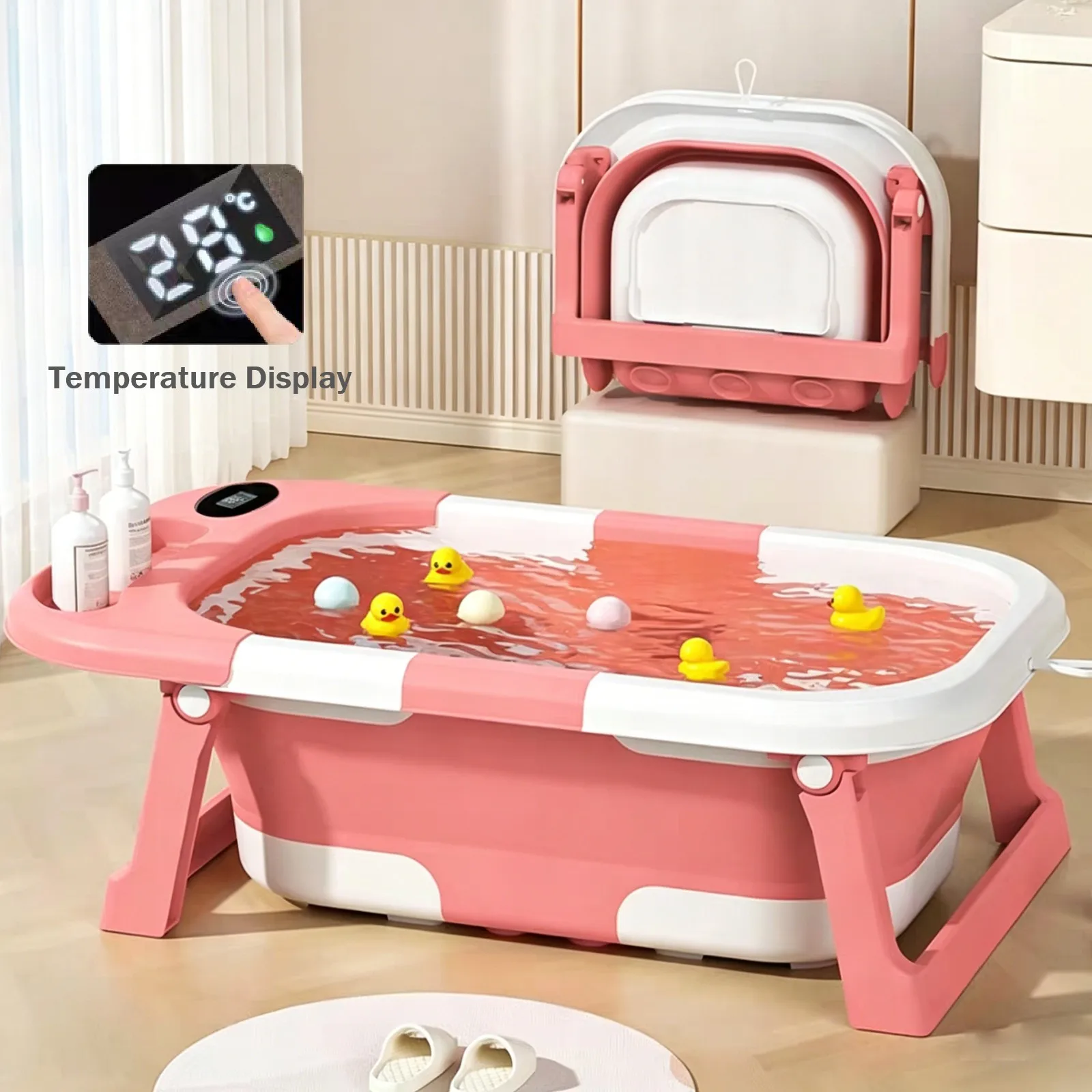 Baignoire pliable pour nouveau-né, baignoire pour enfants, seau de nettoyage pour nouveau-nés, baignoire pour enfant, seau de nettoyage multifonctionnel pour le jardin