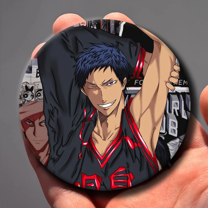 58mm 1PC Anime K-Kuroko's Basketball Kuroko Tetsuya Tsuchida Satoshi Cosplay COSTUME Badge Pin SPTE Tinplate Brooch﻿ Prop Gilf