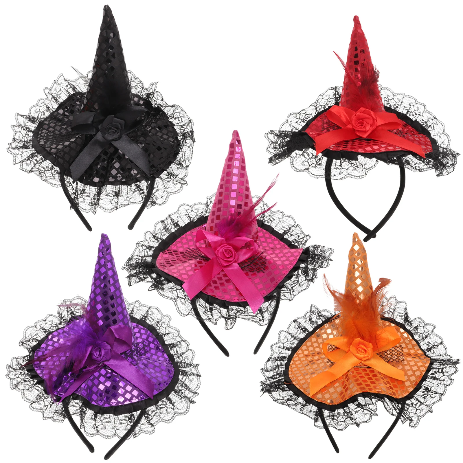 5 Pcs Sequins Hair Halloween Headband Adult Hoop Kids Wear Miss Children Headdress