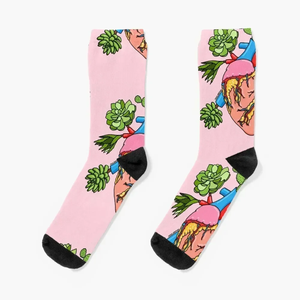 Succulent heart by Sasa Elebea Socks christmas gift hiking Socks Girl Men's