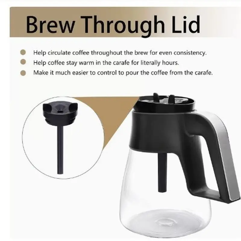 [HOT!A34R】 Brew-Through Lid Replacement Part Screw Top Lid For Ninja 50 Oz Coffee Pots Smooth Pour Easy To Clean