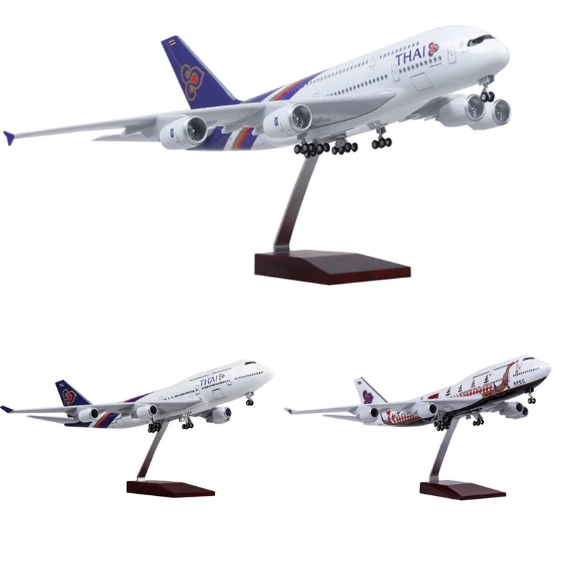 

1/150 Scale Boeing Airbus A380/B747 Thailand Thai Airways Diecast Model Airplane Resin Aircraft Toys Plane Display Collection