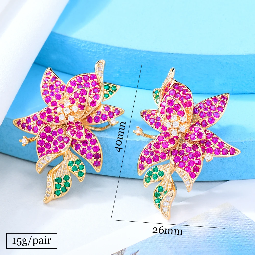 Missvikki New DIY Shiny Flower Earrings For Women Bridal Wedding Girl Daily Surper Jewelry High Quality Hot Romantic Summer