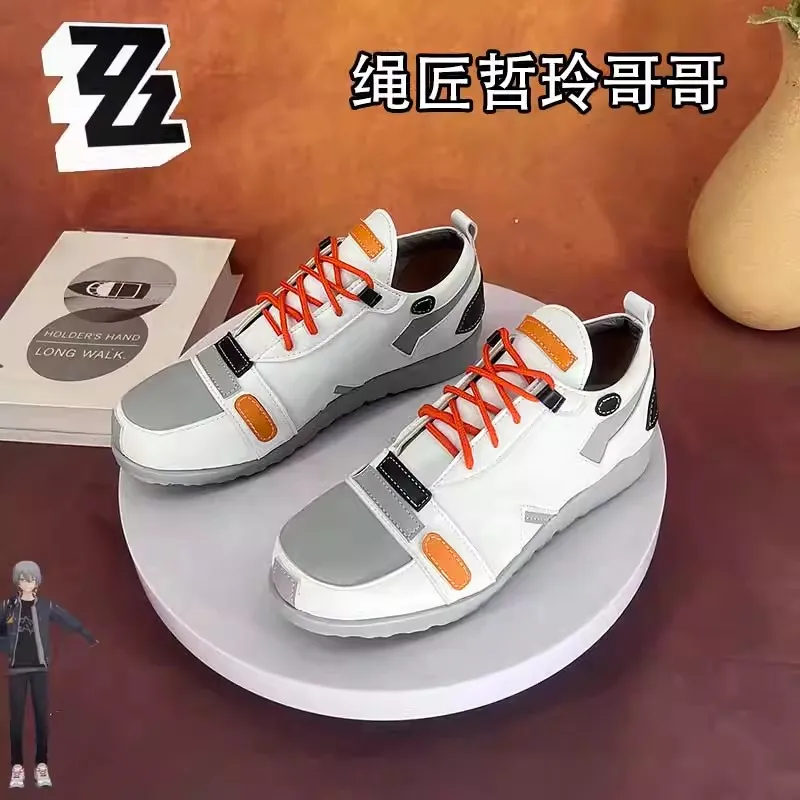 Cos-Mart Game Zenless Zone Zero Wise Shoes Cosplay PU Leather Shoes Brother Halloween Carnival Boots Cosplay Props Custom-Make