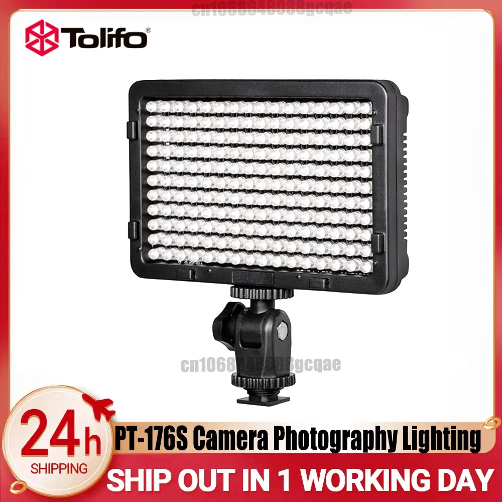 

Tolifo PT-176S Led Video Camera Light 5600K/3200K Photography Panel Lamp 176 pcs Imported LED Bulbs for Canon Nikon Pentax DSLR