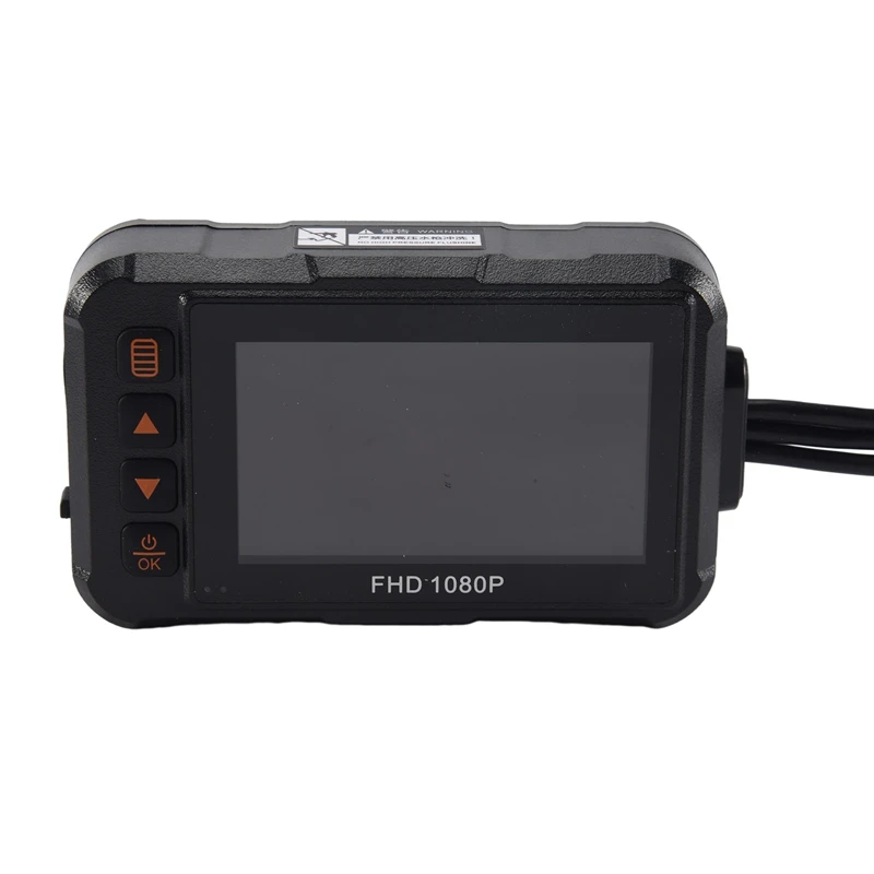 1080P Waterproof Motorcycle Dashcam 3 Inch Front & Rear Video Recorder DVR Black