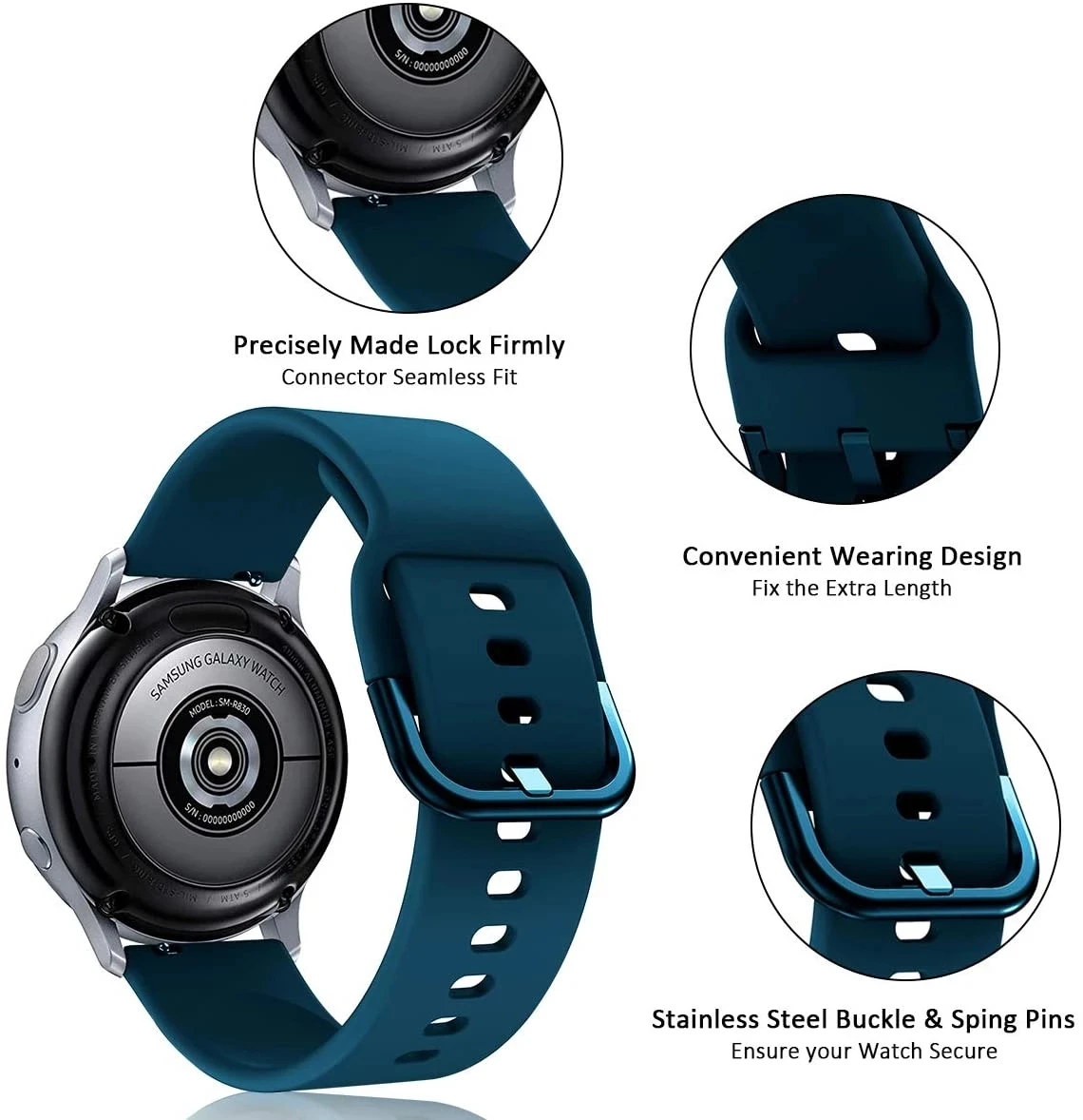 สายนาฬิกาข้อมือซิลิโคน20มม. สำหรับ Garmin vivoactive 5 3 Forerunner 165 55 645 245 venu 2plus สายรัดข้อมือเข้าใกล้สายนาฬิกา S42