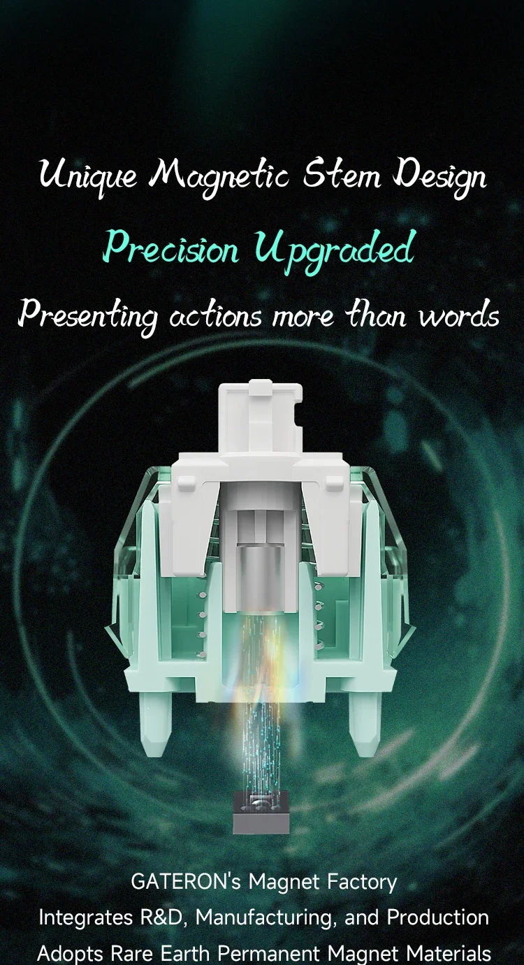 GATERON Magnetischer Jade Pro-Schalter, linear, HiFi, vorgeschmiert, benutzerdefinierte magnetische Tastatur, Gaming, freie Einstellung, Vorreise-Hall-Sensor – Detail 4