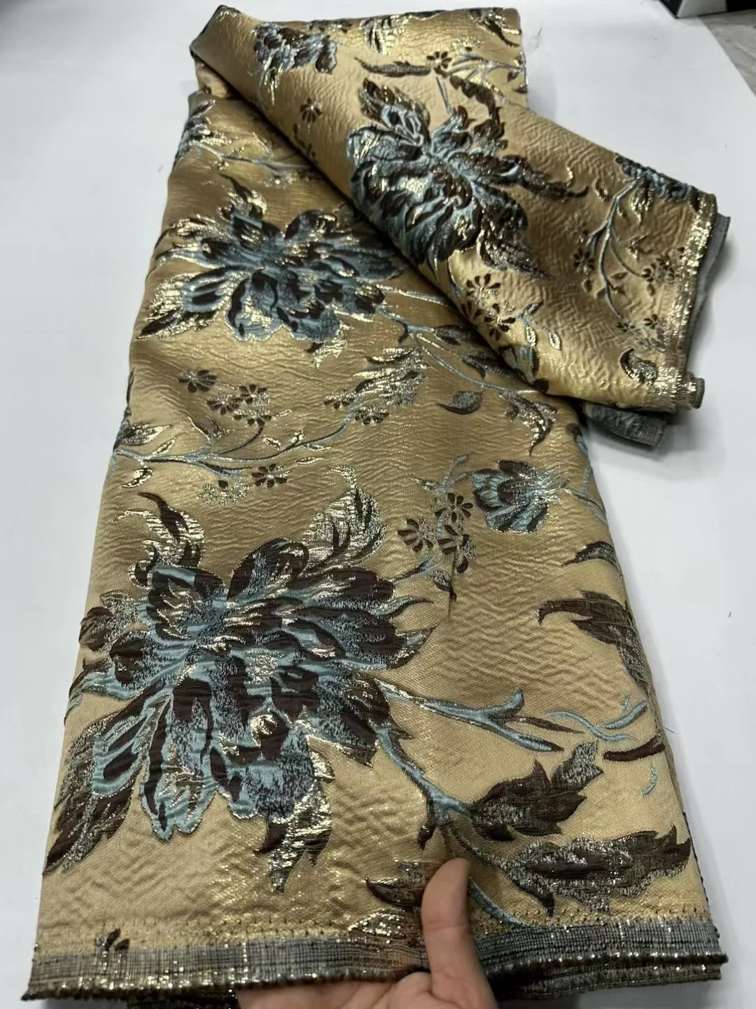 

2025 African Nigerian High-Quality Tulle Lace Fabric Jacquard Organza Embroidery Guipure for Party Prom Dress ACW6300