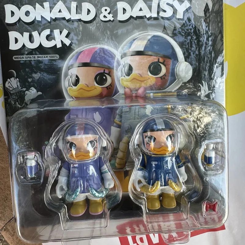 Original Space Molly Disney Donald Duck Daisy Fashion Play Big Baby Anime Action Figure Cartoon Collection Model Toys Gift