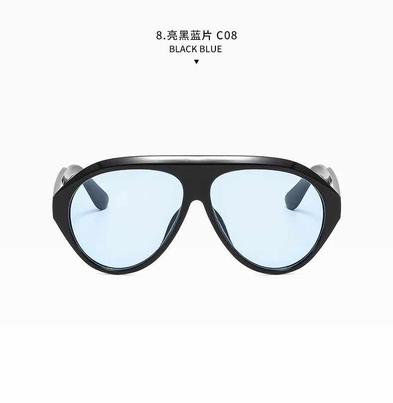 Übergroße Pilot Sonnenbrille Frau Luxus Marke Vintage Ein Stück Sonnenbrille Für Dame Beliebte Großen Rahmen Shades Brillen UV400 – Detail 21