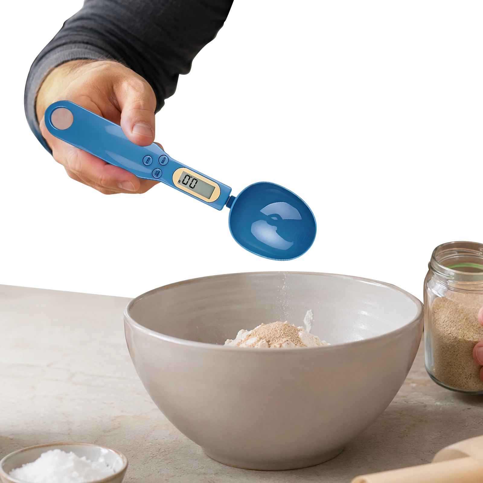 Handheld Spoon Scale 500g 0.1g High Precision Digital Kitchen Food Scale LCD Display Compact Lightweight Portable Measuring Tool