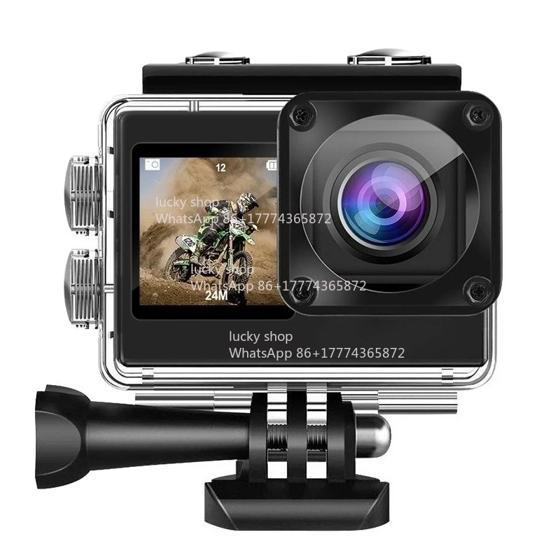 

4K Sports Camera Anti-shake Dual Screen Driving Recorder Riding Fishing Camera Portable