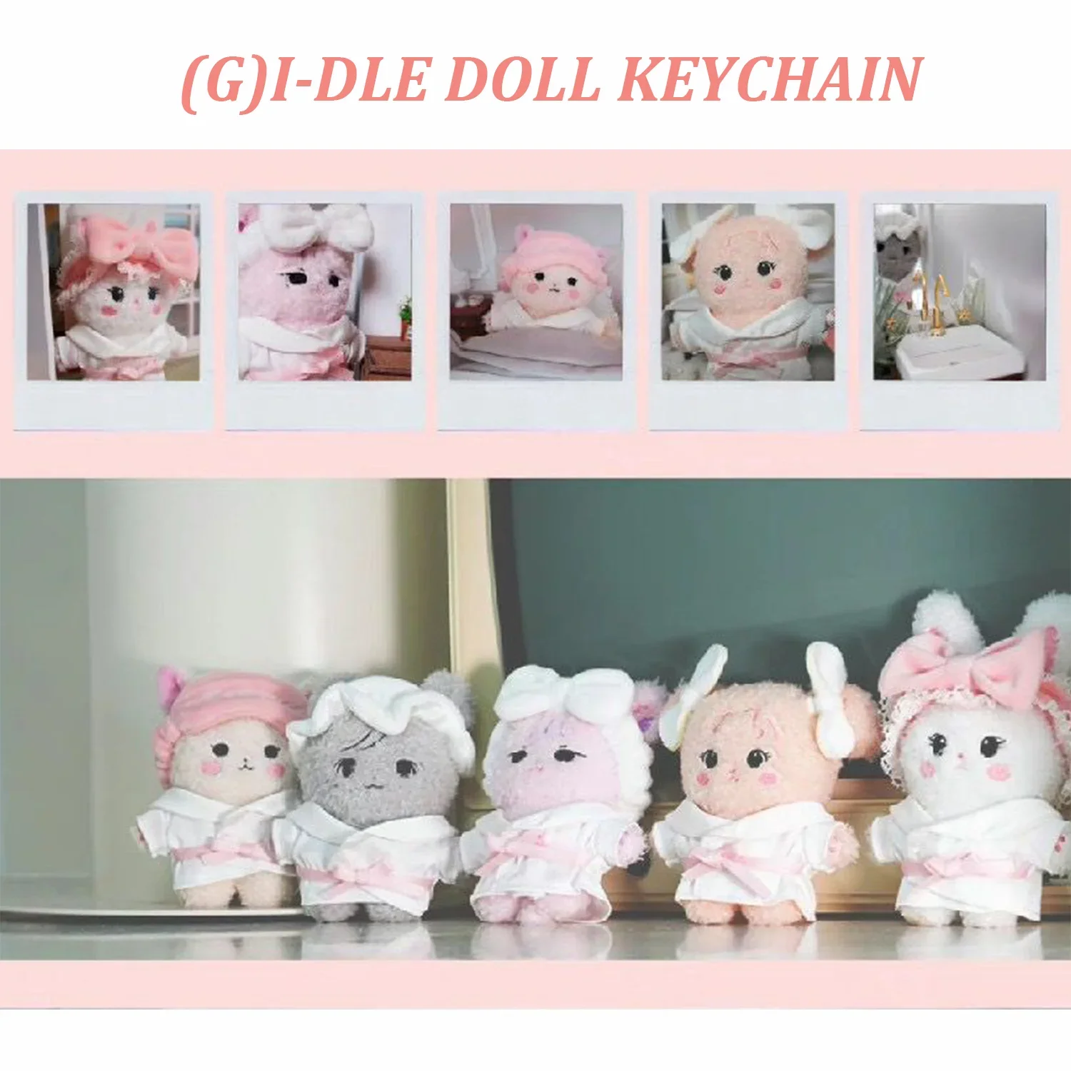 (G)I-DLE 10CM Plush Doll Keychain SOYEON MIYEON Dressed Doll Cotton Plush Toy KPOP Idols Pop-up Store Bag Pendant YUQI Fans Gift