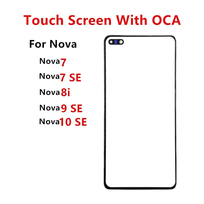 Nova9 SE Outer Screen For Huawei Nova 10 9 SE 8I 7 Touch Panel LCD Display Front Glass Cover Repair Replace Parts   OCA