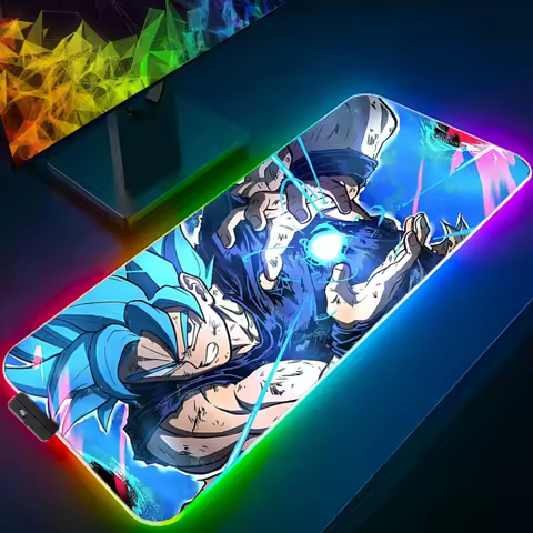 Computer Mouse Pad Dragon Ball LED Gamer Mouse Pads Gaming Mousepad XXL Desk Anime Mause Pad RGB Keyboard Mouse Backlight Carpet