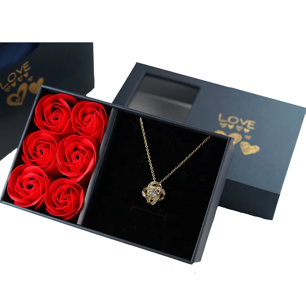 Rose Gift Box Included Alluring Heart Pendant Necklace To Mom Mother Daughter Gift Necklace Silver Gold Women Fashion Necklaces