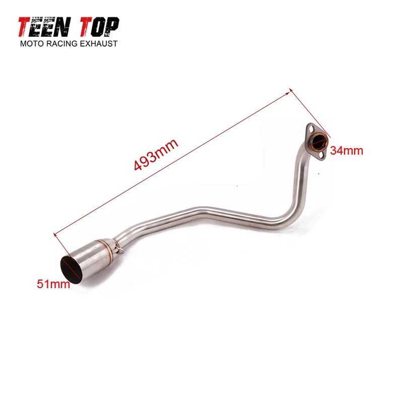 51mm Exhaust Muffler For Honda ADV150 Full Exhaust System Motorcycle Exhaust Pipe 370mm Racing Muffler Escape Moto Front Pipe