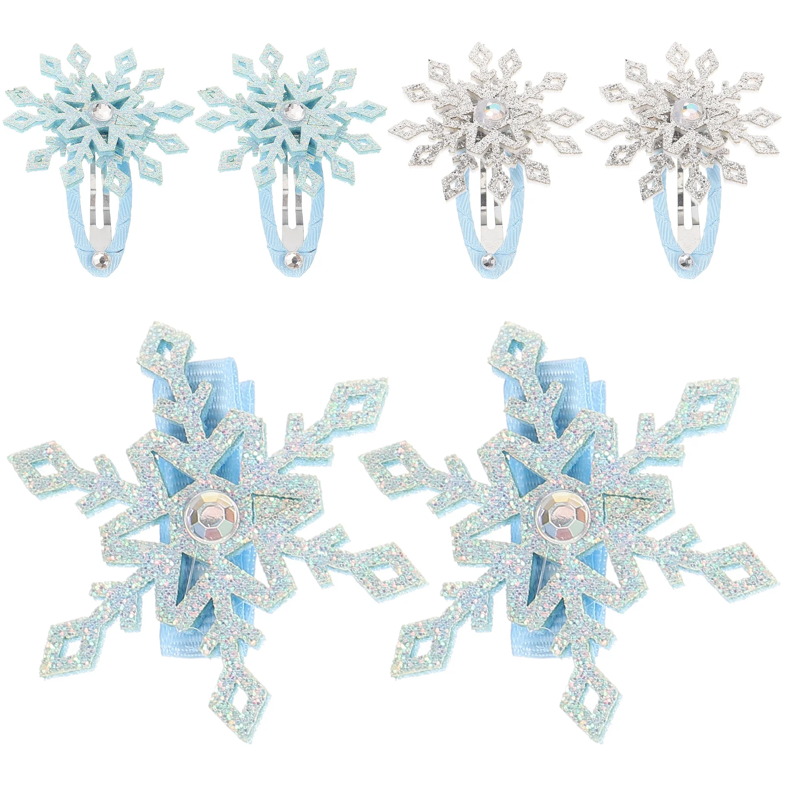 

6 Pcs Princess Hairpins Clips for Little Girl Decorative Snap Snowflakes Accessories Girls Christmas