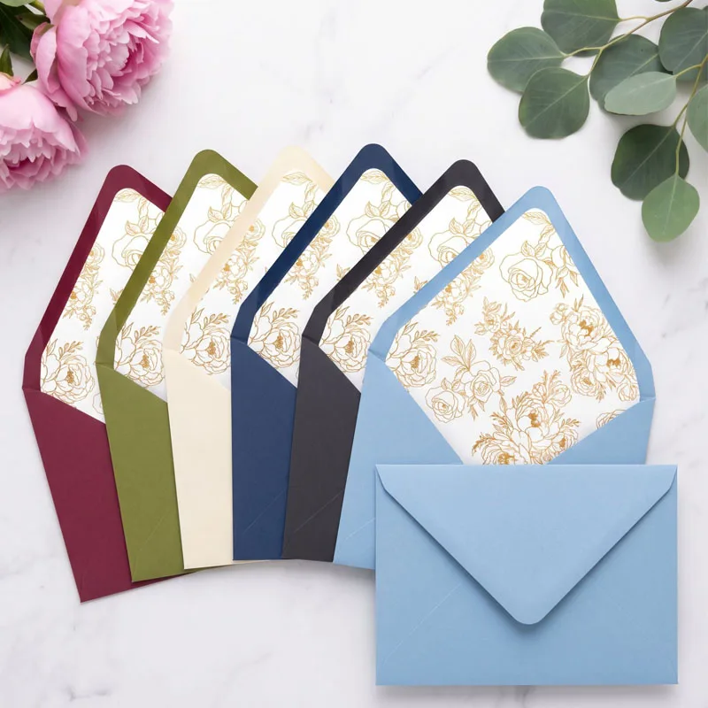 50pcs 13.4x18.4cm Envelopes  for Wedding 120g Specialty Paper Invitation Business File Folder Stationery Supplies Storage Bag