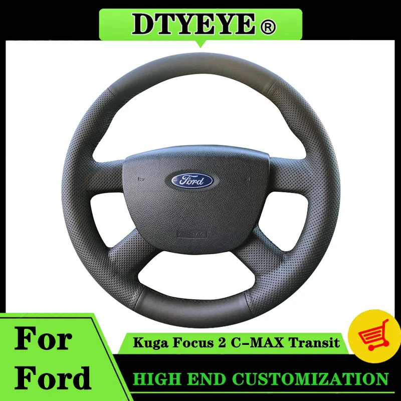 

Car Steering Wheel Cover For Ford Kuga Focus 2 C-MAX Transit 2005-2011 Car Accessories Customized Original Steering Wheel Braid