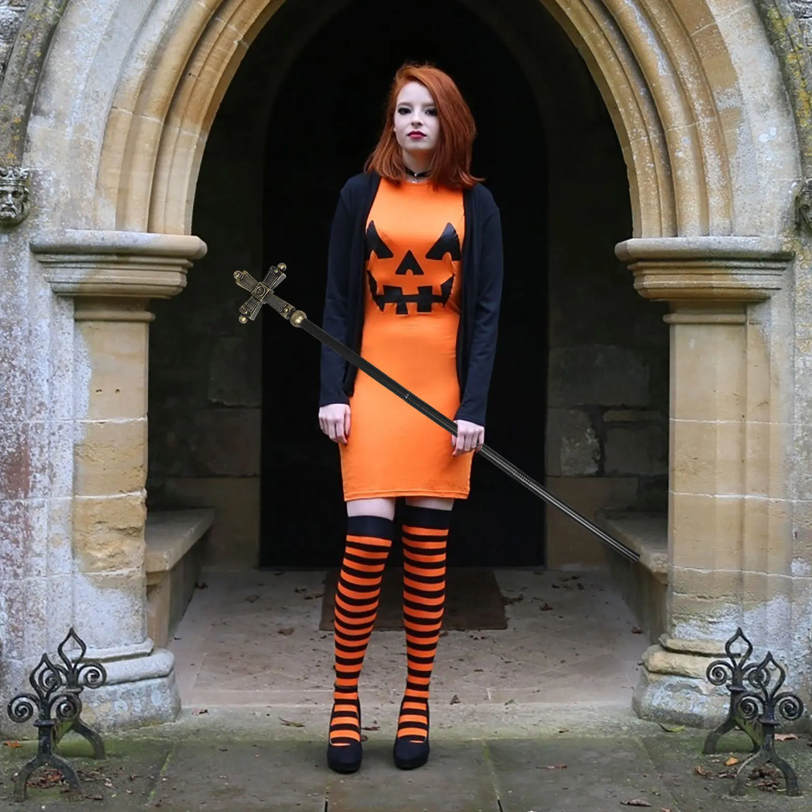 

Elegant Prop for Priest Wizard Cosplay Halloween Masquerade Religious Costume Adult Role Play Accessory Decor